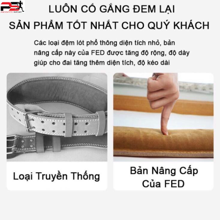 Đai Lưng Tập Gym FED Da Bò 100% Cao Cấp.Bảo Vệ Lưng và Tập Chân Mông