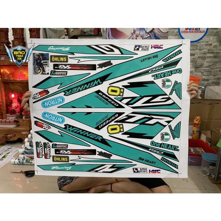 Tem rời dán xe winner gtr xanh đen