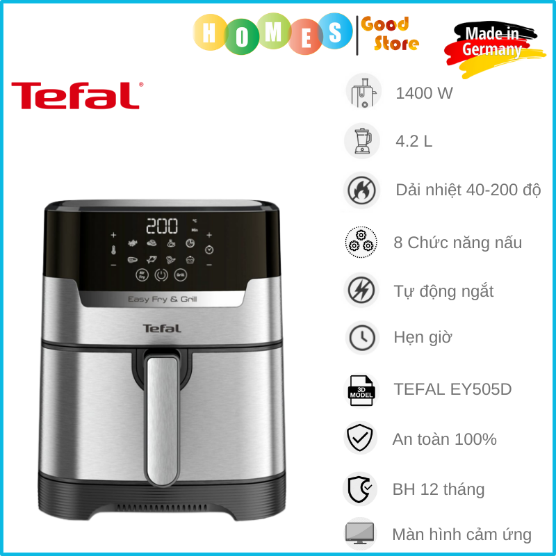 Nồi Chiên Không Dầu TEFAL FW501815 Gồm 8 Chức Năng Chiên Dung Tích 11 Lít Công Suất 2000 W - Hàng Chính Hãng