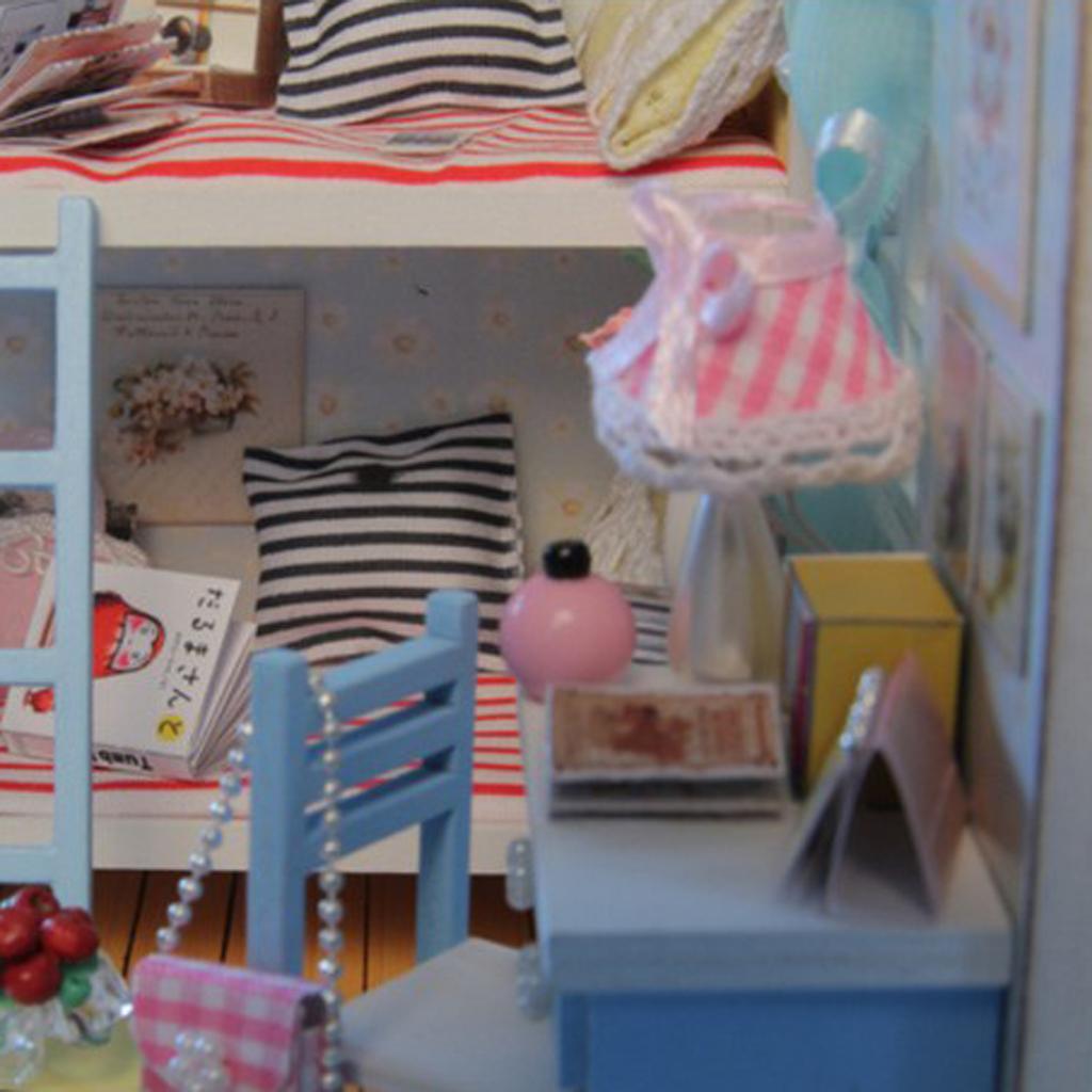 1/24 Dollhouse Miniature DIY House Kit with Furniture Great Artwork Gift #2