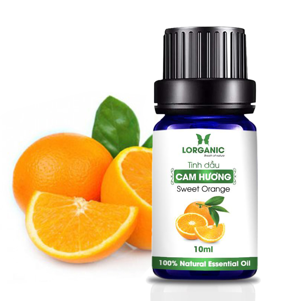Combo máy khuếch tán/ máy xông tinh dầu Lorganic ánh trăng vân gỗ tối FX2041 + tinh dầu cam hương Lorganic / Phun sương sóng siêu âm/ Thích hợp xông phòng 15-40 m2.