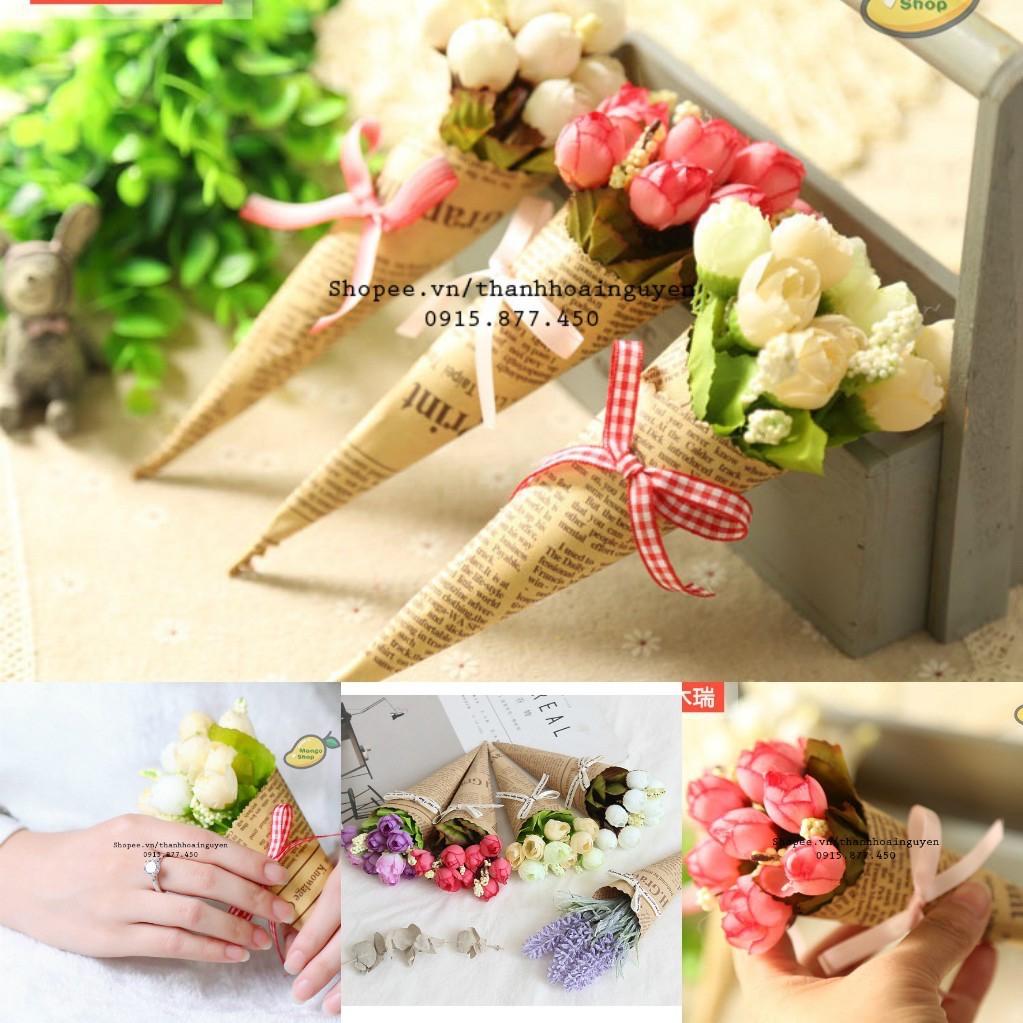 Bó hoa tuylip nhỏ 20cm phụ kiện chụp ảnh