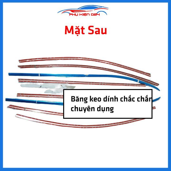 Bộ nẹp viền chân kính cong kính Nissan Terra 2018-2020 Inox sáng bóng chuẩn form xe