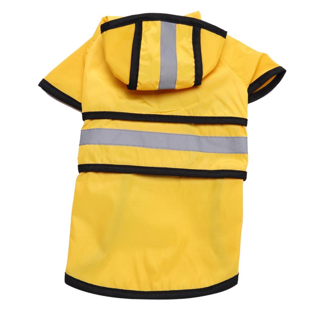 Dog Raincoat Raincoat Reflective Rain Rainwear Safety for Small Dog Yellow S