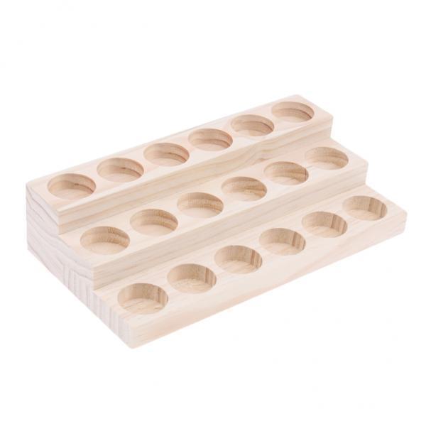 2x Wooden Essential Oil Tray Organizer Rack Salon Home Oil Display And Storage