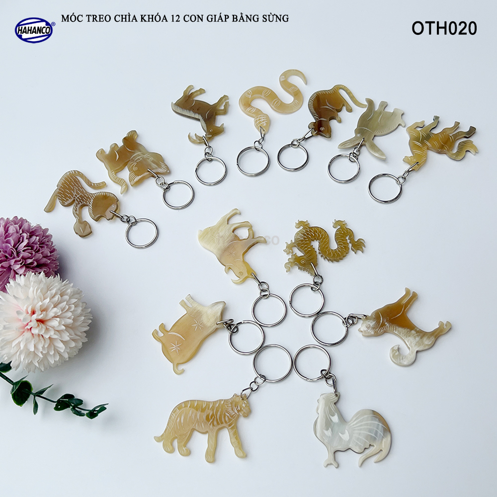 Móc treo chìa khóa 12 con giáp bằng sừng (OTH020) Độc Lạ - Đẹp mắt