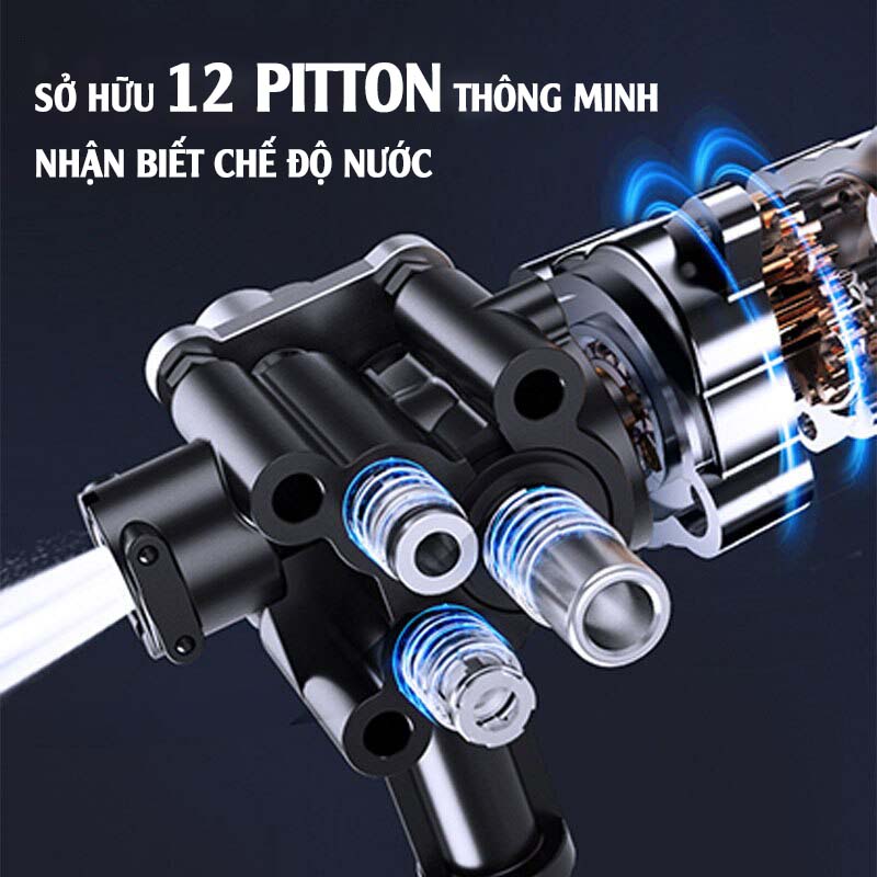 Máy rửa xe không dây di động, máy rửa xe có thể sạc Pin Lithium 25000 mAh Áp lực nước 65Bar, Trọng lượng 3,5kg màu trắng