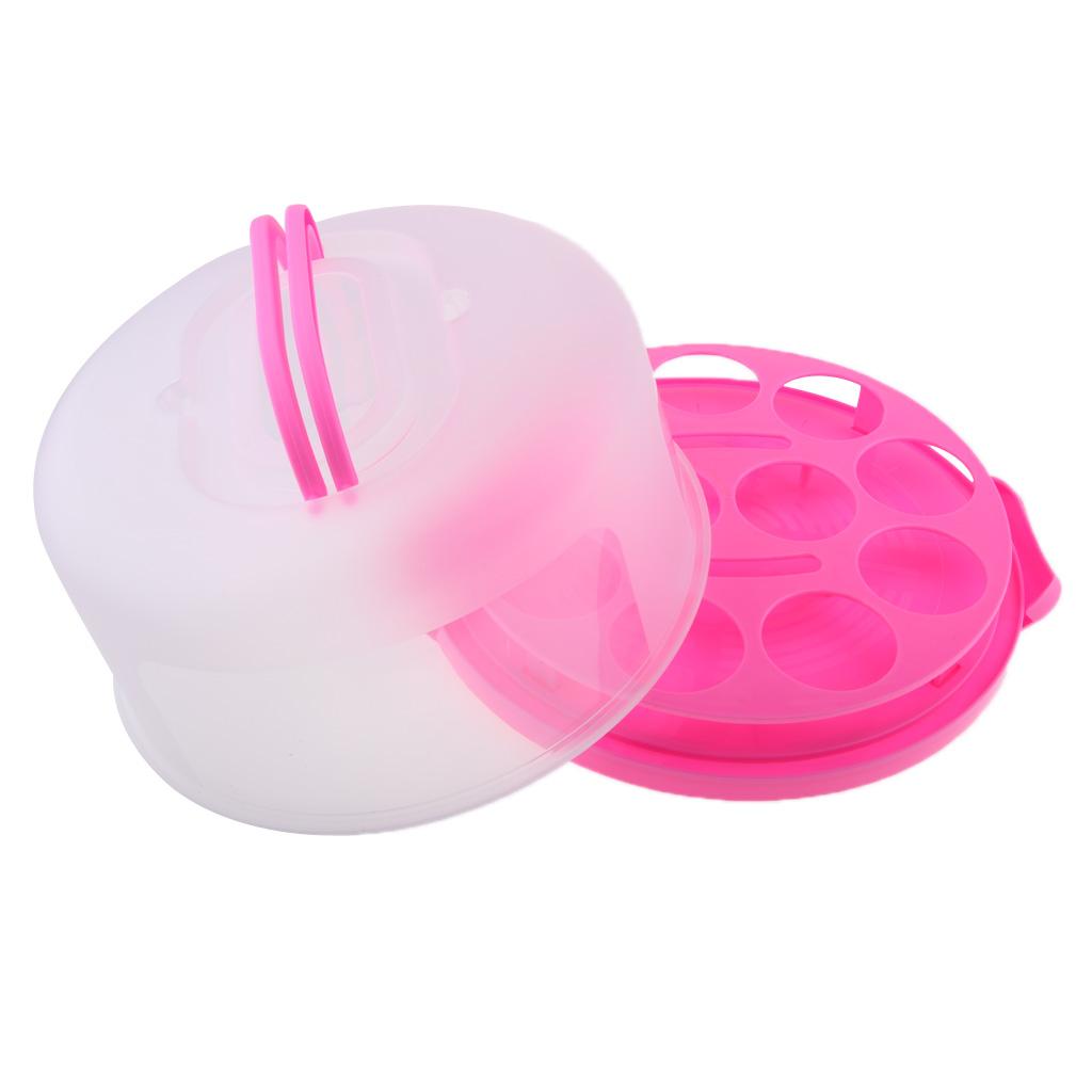 Portable Cake Cupcake Carrier Latching Cake Server Plastic Storage Box Tray