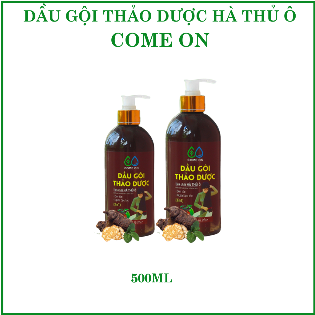 Dầu gội thảo dược hà thủ ô Come on chai 500ml dầu gội thảo dược dưỡng tóc khỏe, sạch gàu