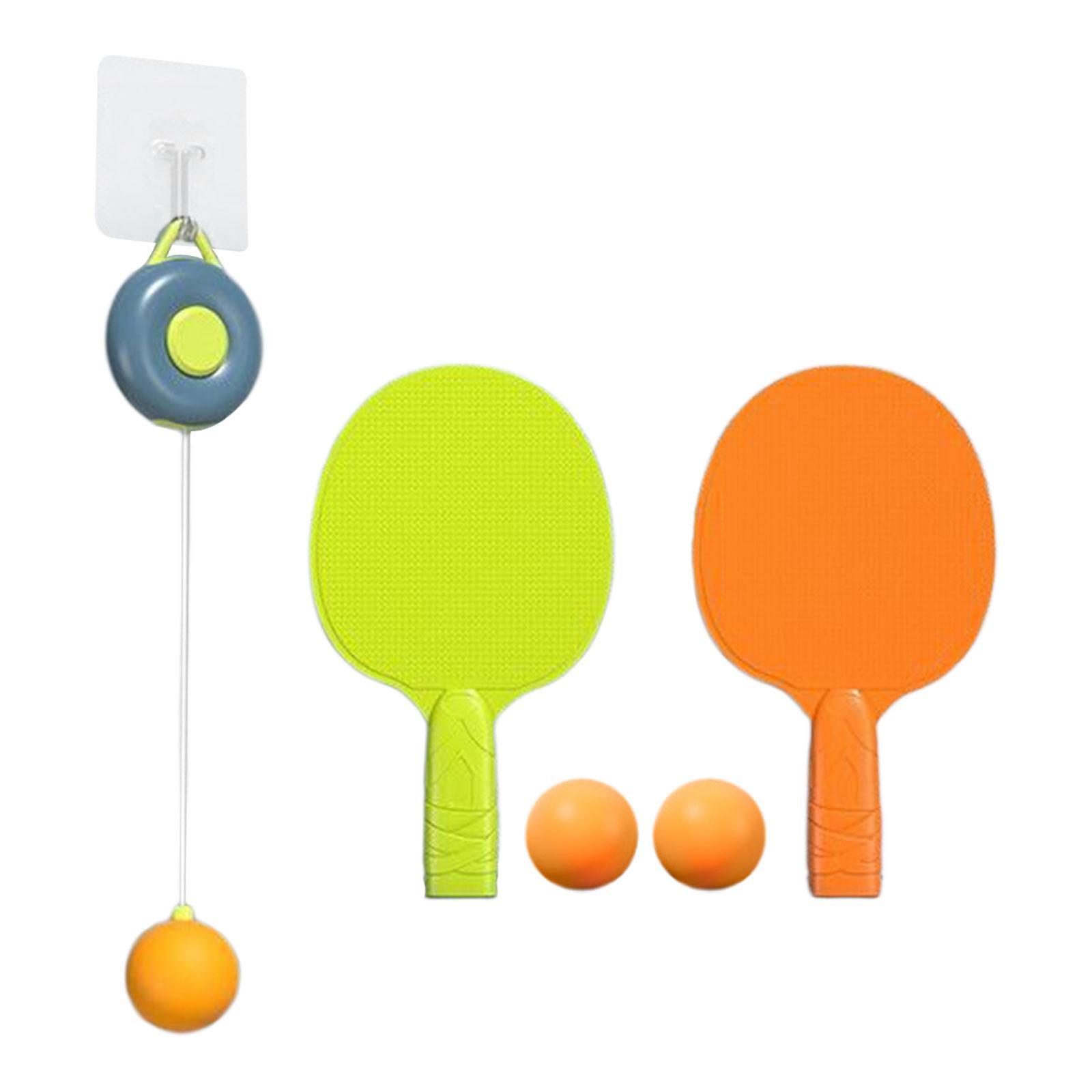 Tennis Trainer Self Training Set Practice Telescopic Host Pingpong Balls Paddles Set for Parent Kids Interaction Boys Girls Beginners