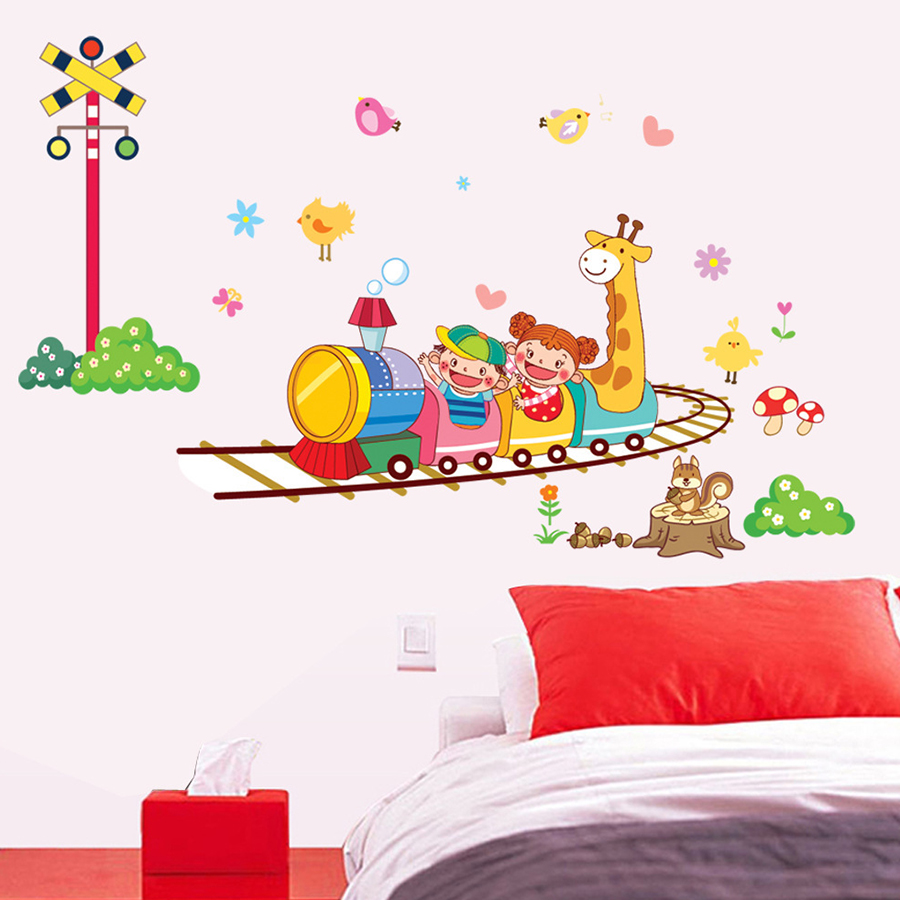 Decal Dán Tường Đoàn Tàu Cho Bé Binbin EB79 (50 x 110 cm)