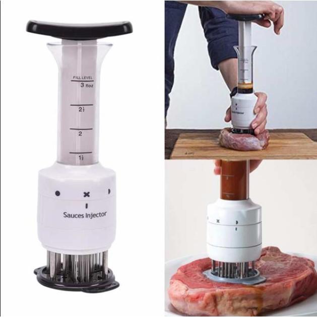 Dụng cụ chần thịt + bơm ướp mềm thịt