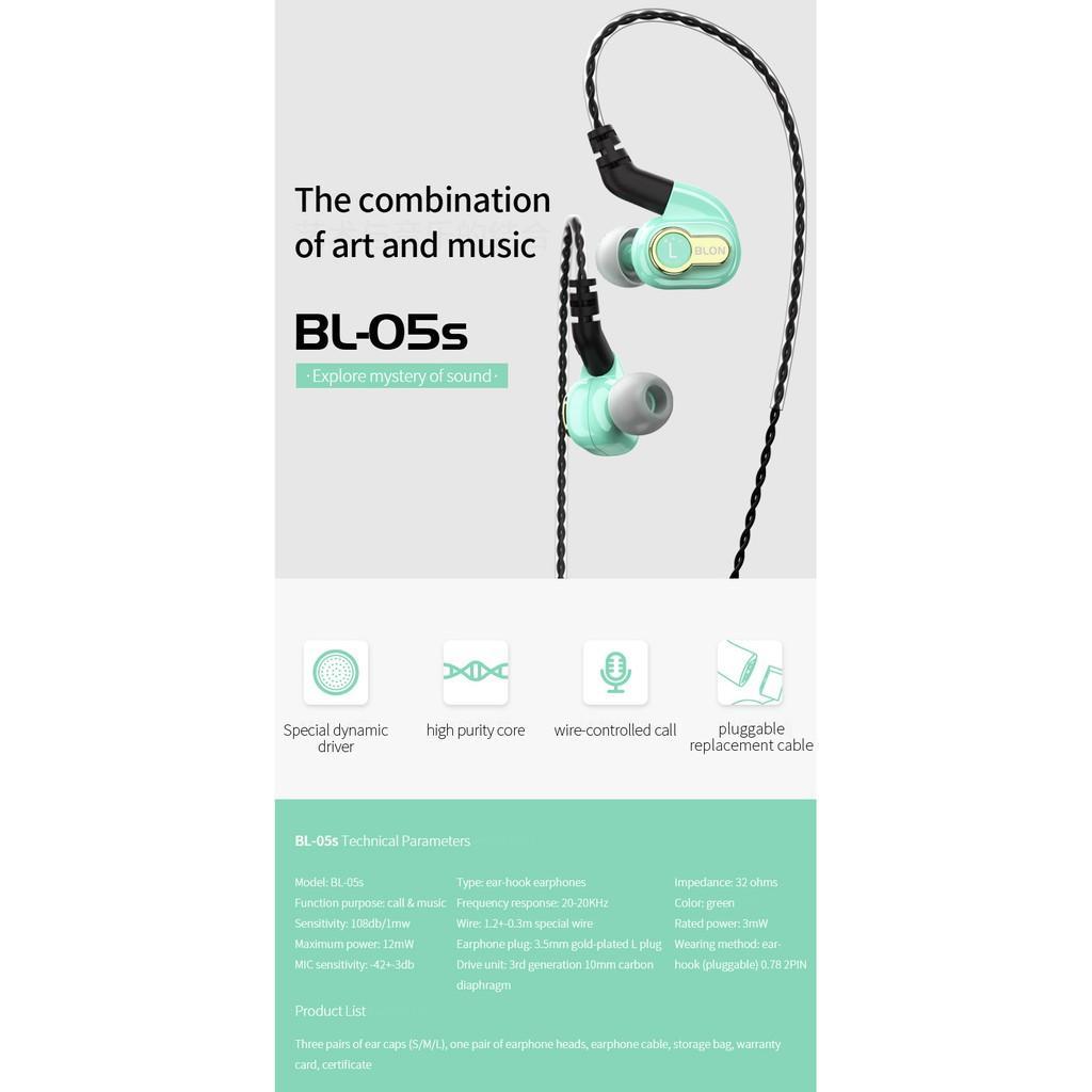 Tai Nghe Nhét Tai Blon Bl-05S Bl05S 3rd 10mm Hifi Với Giắc 3.5mm Mạ Vàng