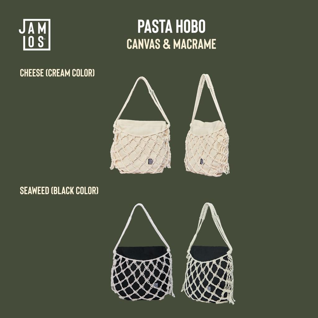 Túi vải thời trang đeo vai canvas phối dây macrame thủ công PASTA HOBO JAMLOS