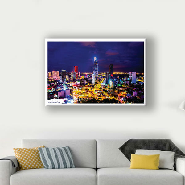 Tranh Canvas Viền Composite "Sài Gòn Về Đêm" W079