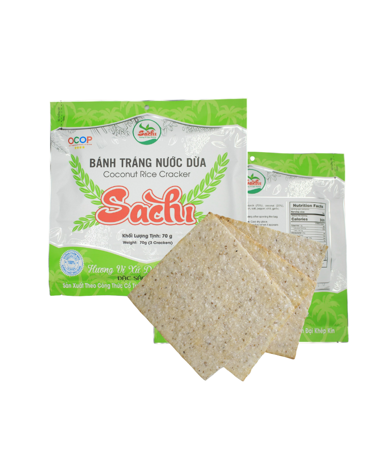 Bánh Tráng Nước Cốt Dừa Nướng Sẵn Sachi Bì Loại 70Gram