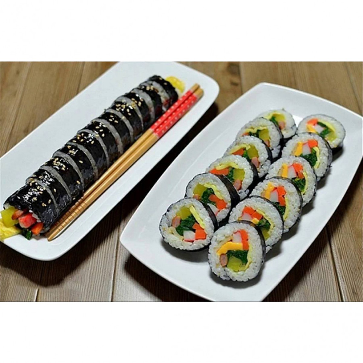 Combo Mành cuốn Kimbap, Sushi + Rong biển cuộn Kimbap Garimi 23g cao cấp Hàn Quốc