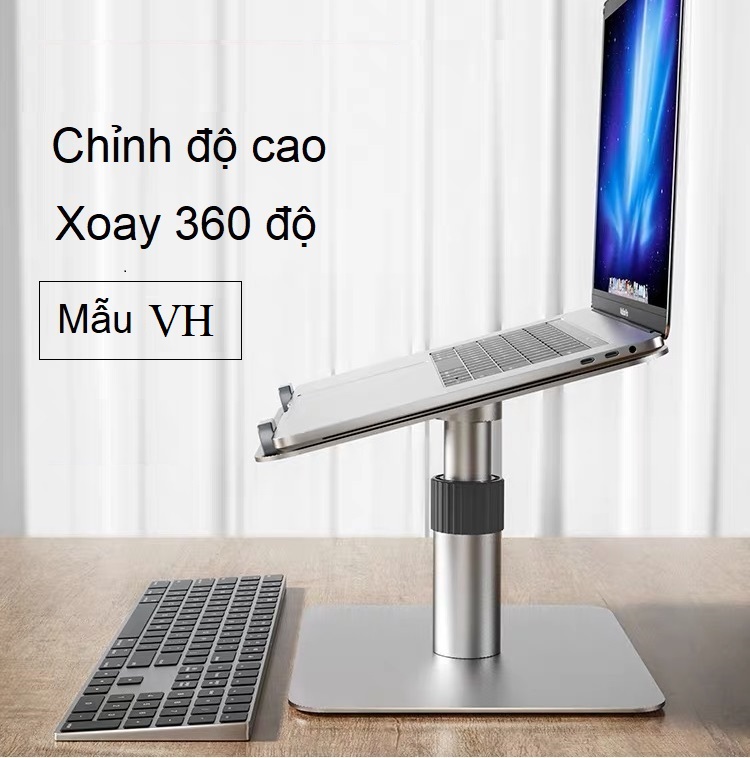 Giá đỡ nâng máy tính xách tay laptop có thể điều chỉnh độ cao và xoay 360 độ VH Vu Studio - Hàng chính hãng