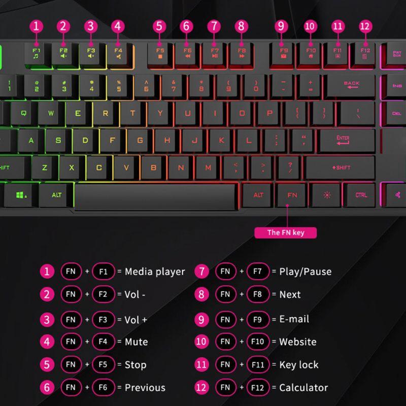 Bàn Phím Dây 104 Phím Có Đèn Led Chất Lượng Cao