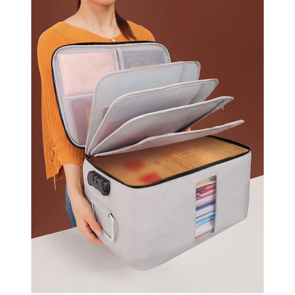 Cặp đựng tài liệu giấy tờ 5 tầng khóa mật khẩu Document Home Safe - AsiaMart