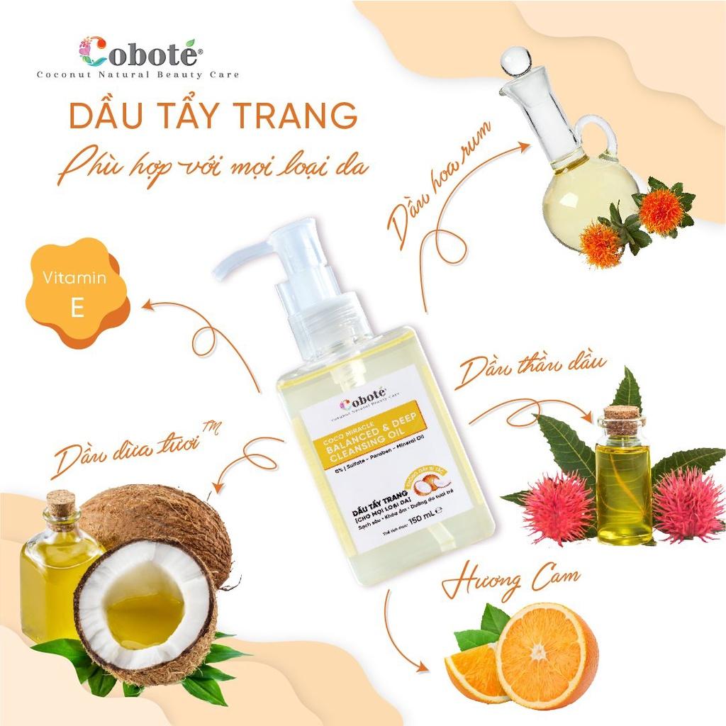 Dầu tẩy trang & làm sạch cân bằng Coboté 150ml