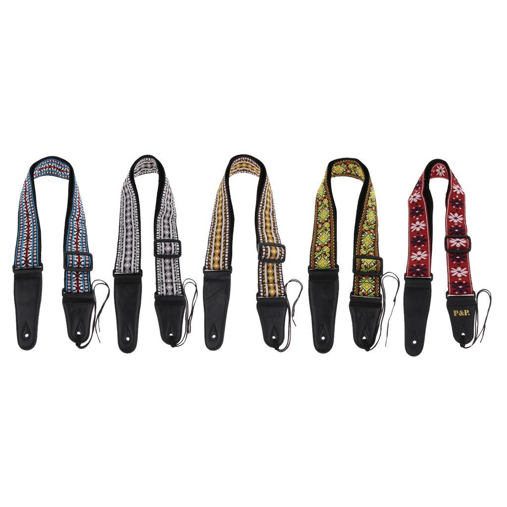 Embroidered Guitar Neck Shoulder Strap Belt for Guitar Accessory