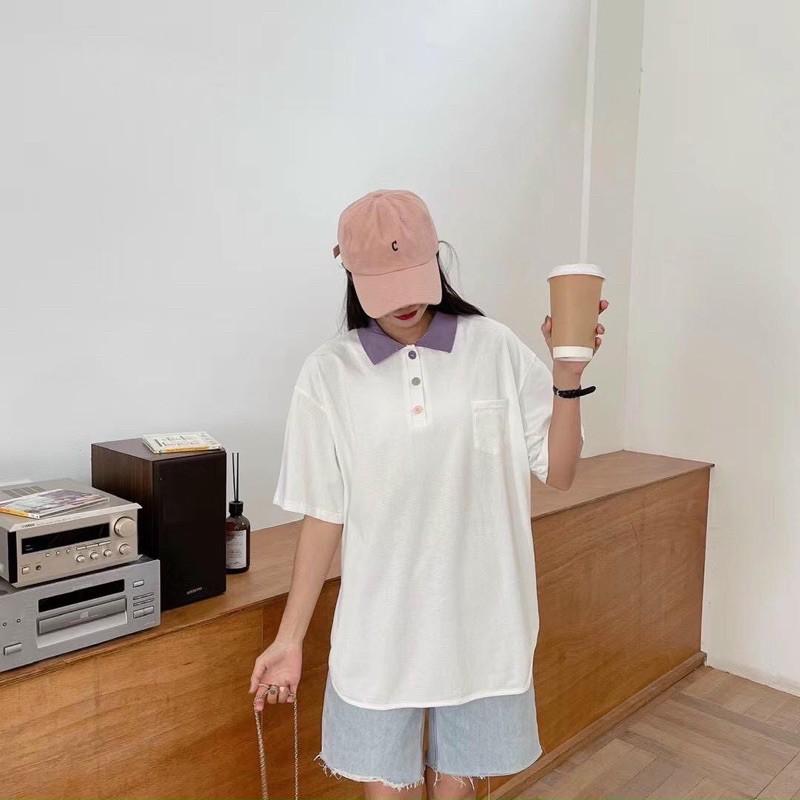 Áo Polo rộng xẻ tà