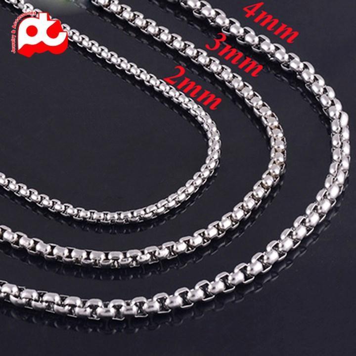 Dây chuyền titan nam cao cấp đẹp sang trọng bông dừa trangsucpt kích cỡ 2mm màu trắng PTDCNA51