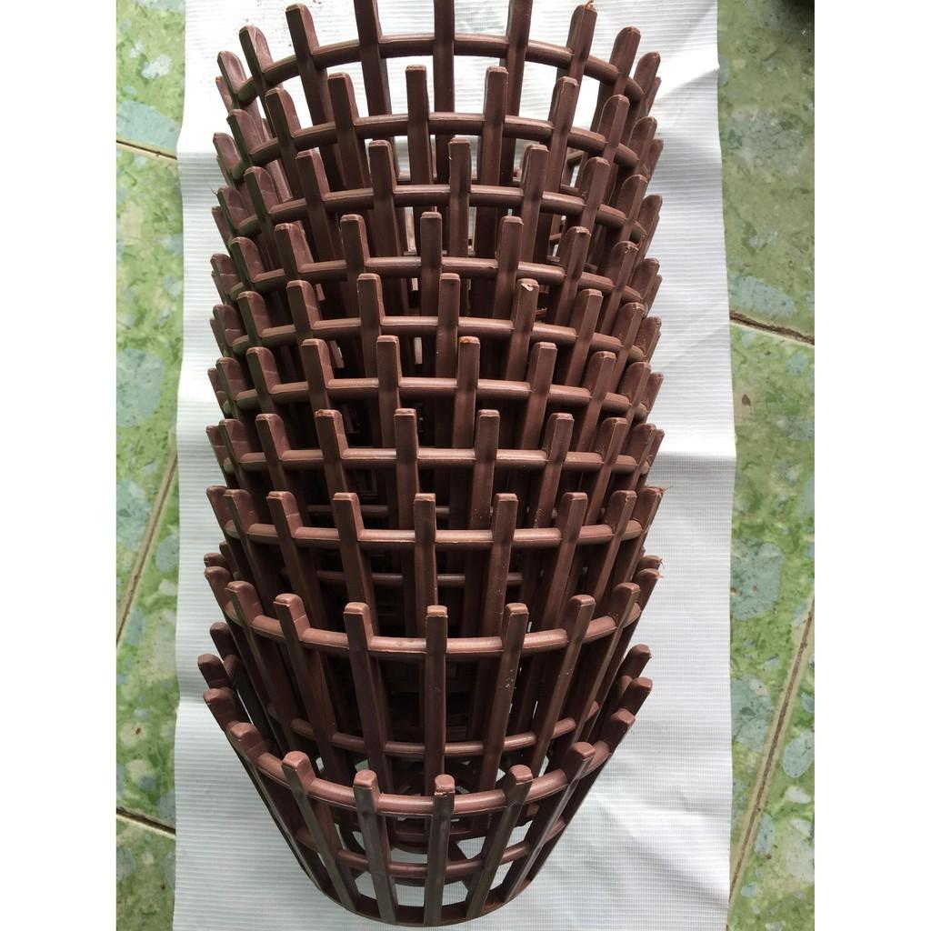 Combo 10 chậu nhựa giả gỗ F23