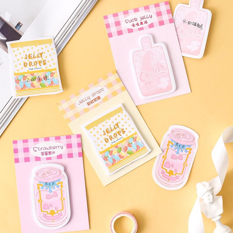 Tập 30 Tờ Giấy Note, Giấy Dán Ghi Chú, Sticky Note hoạ tiết kẹo dẻo/cầu vồng sáng tạo dễ thương ST401