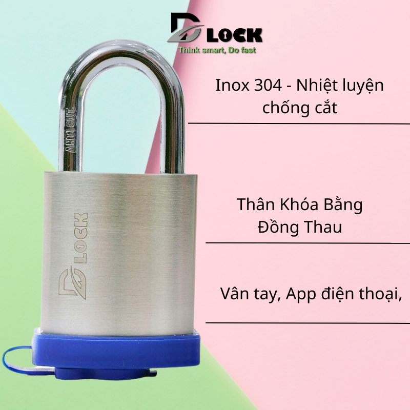 Ổ Khóa Vân Tay Điện Tử Thông Minh DLOCK 2 Chức Năng Chống Cắt Kháng Nước Cao Cho Cửa Cổng DLQ1, Ổ KHÓA VÂN TAY CHÍNH HÃNG