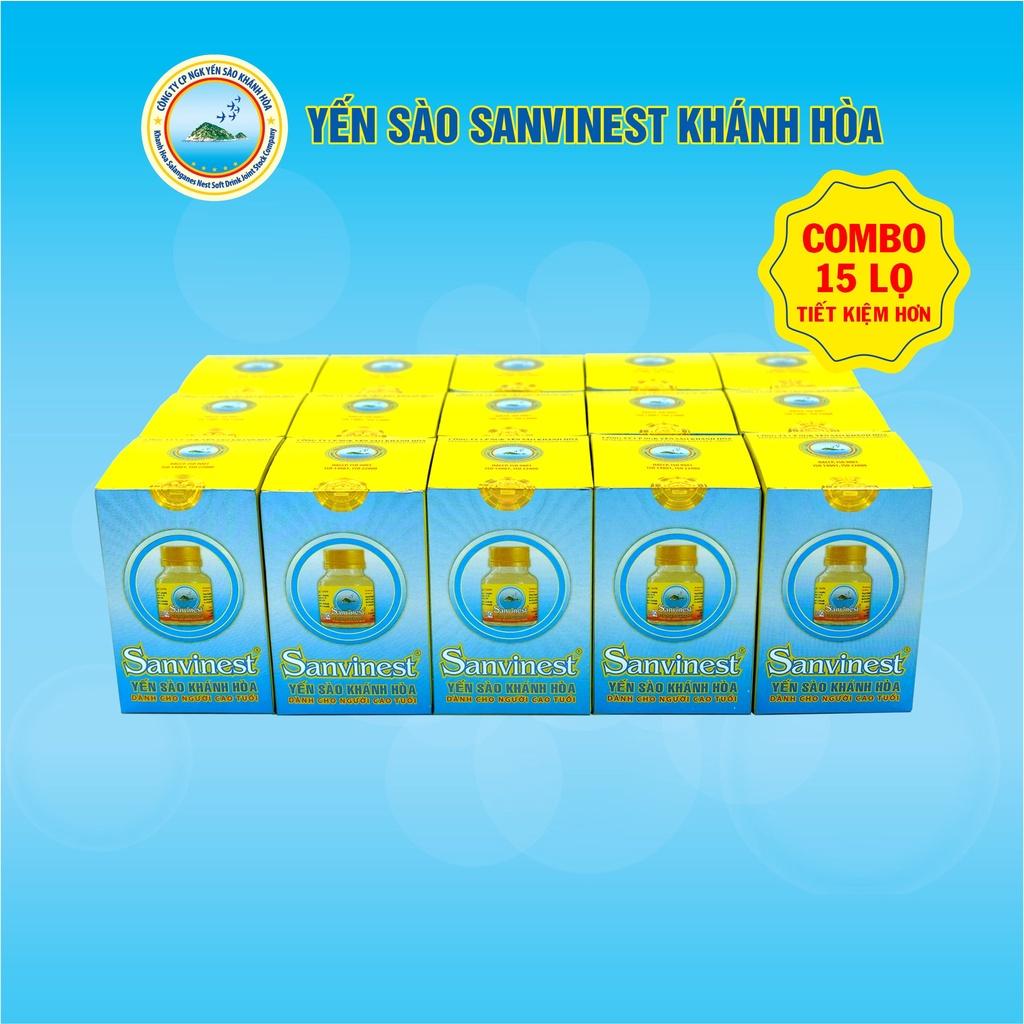 [Combo 15 lọ] Nước yến sào Sanvinest Khánh Hòa dành cho người cao tuổi đóng lọ 70ml