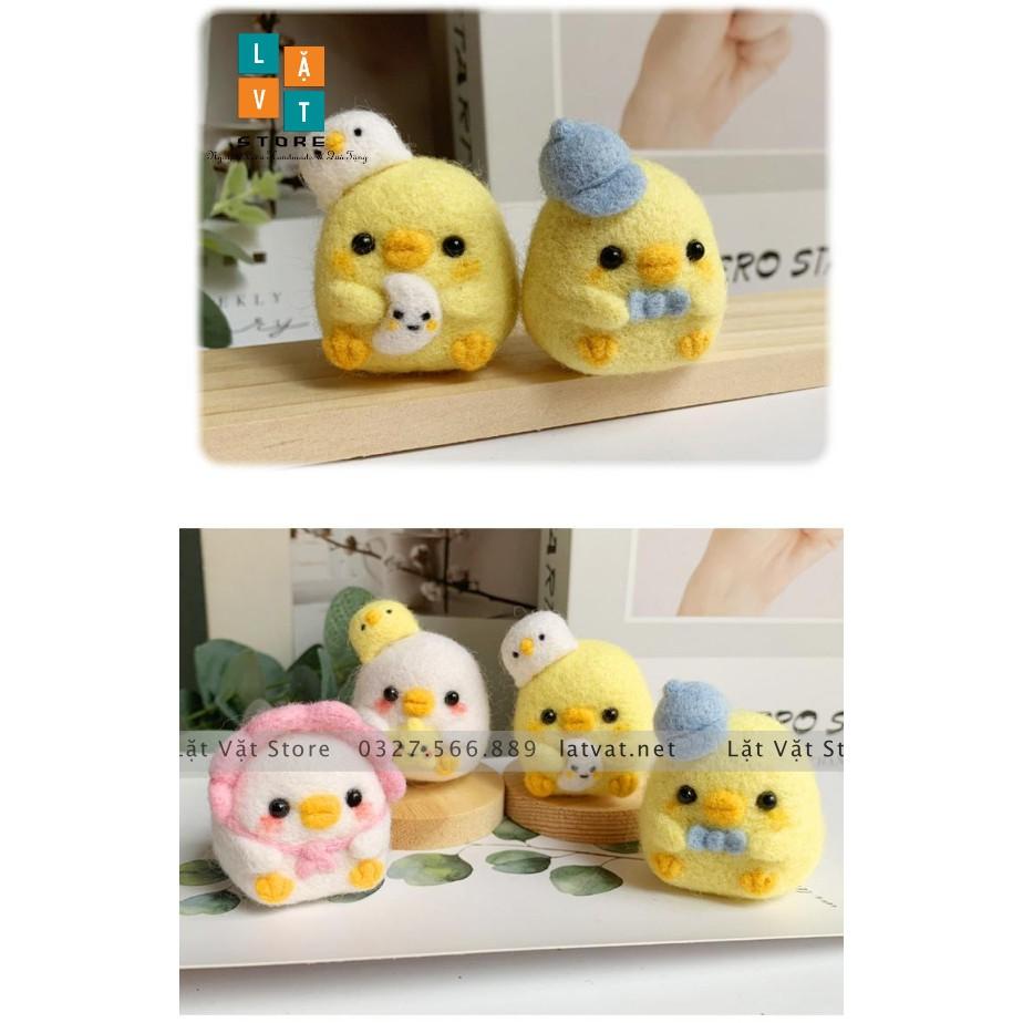 Bộ kit len chọc Biệt Đội Gà Con nhỏ nhắn - dễ thương - Needle felting chicken cho người mới bắt đầu- móc khoá từ len