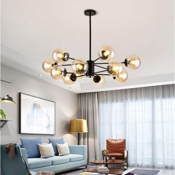 Đèn chùm GLEHIS cao cấp 12 bóng trang trí nội thất sang trọng, hiện đại - kèm bóng LED chuyên dụng.