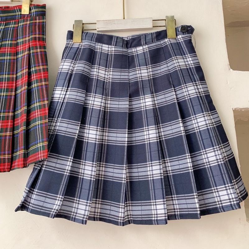 Chân váy tennis kẻ ô trắng đen