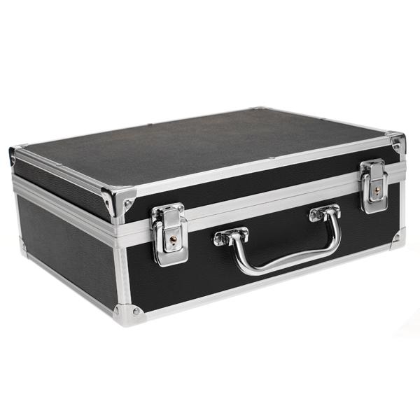 Black Aluminum  Machine Carrying Case Storage Organizer Holder Box 2x