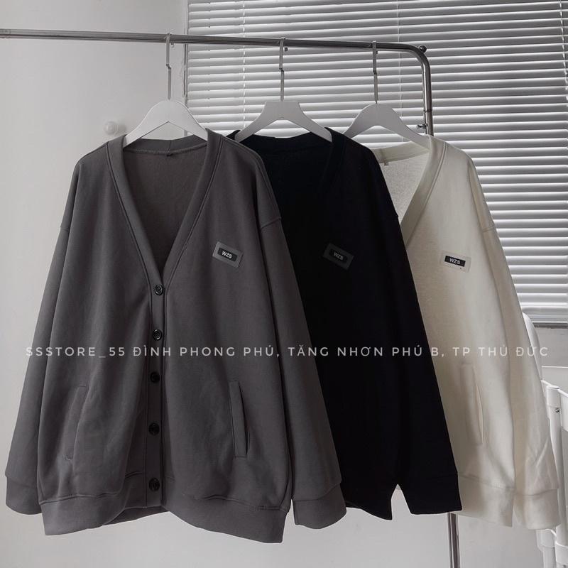 Áo khoác Cardigan nhiều màu thêu logo WZS form rộng unisex nam nữ