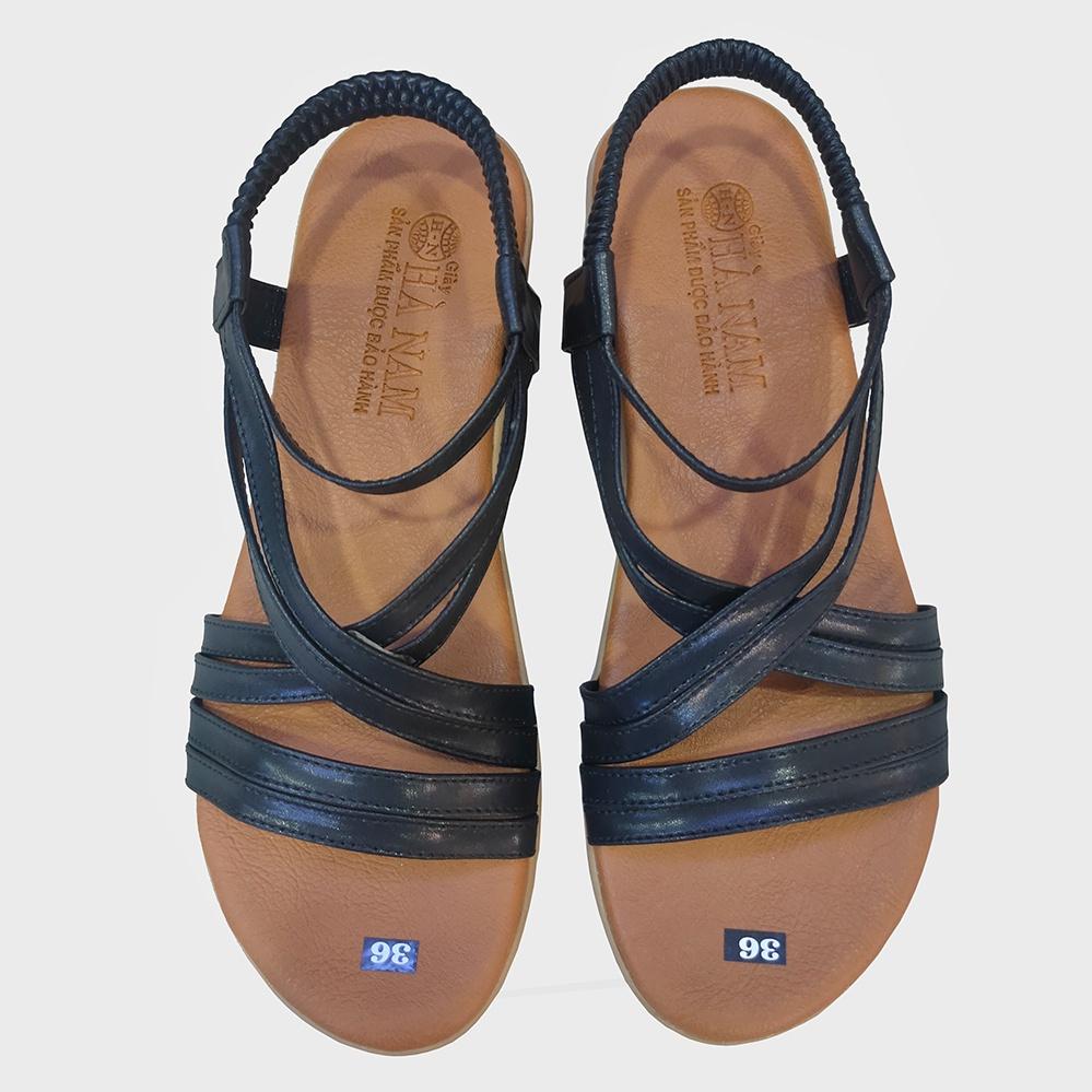 Giày Sandal Nữ Đế Bệt HÀ NAM Da Bò Thật Thời Trang Cao Cấp DNU2112c