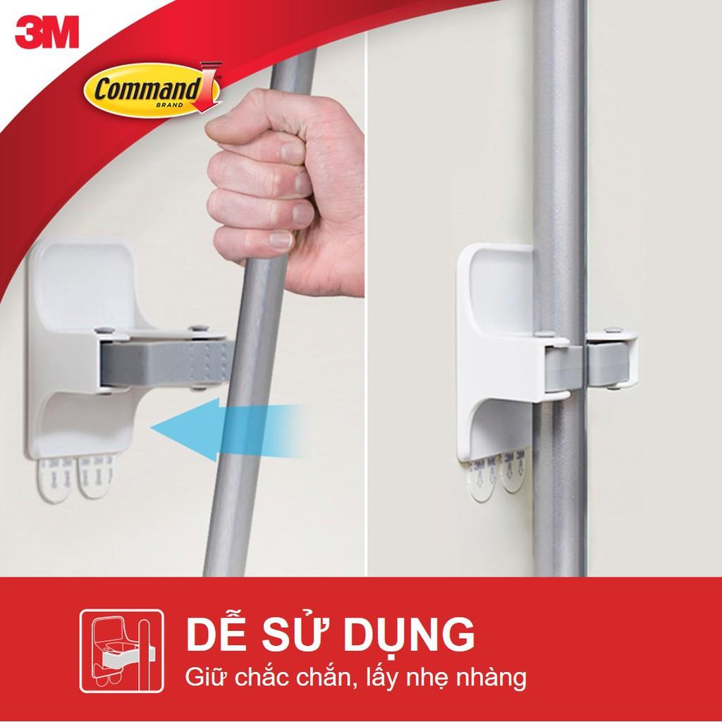 Móc dán tường treo chổi, cây lau nhà Command 3M chịu lực 1.8kg - Dễ sử dụng, độ bền cao, bám cực chắc, tháo cực dễ 17007