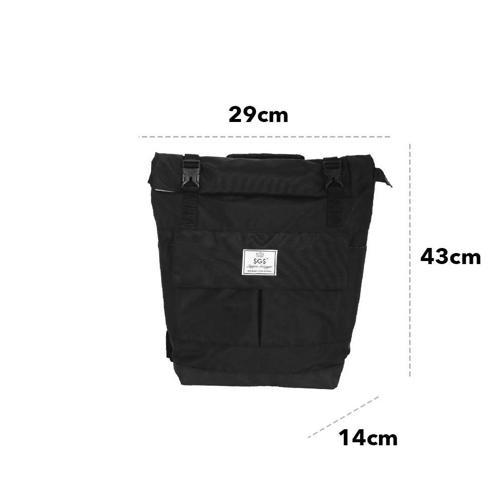 Balo Quấn 2 Khóa Đen SAIGON SWAGGERSGS Rolltop 2.0 Backpack-Ngăn Chống Sốc Laptop 15.6 inch