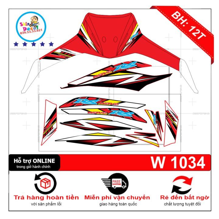 Tem xe wave RS 2012 đỏ đen chế