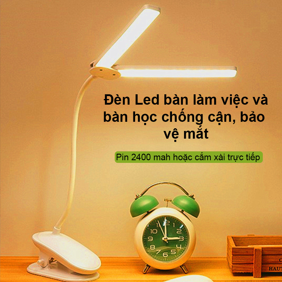 Đèn Học Led Chống Cận Bảo Vệ Mắt, Cổng Sạc USB, Ba Chế Độ Màu, Công Tắc Cảm Biến, Cổ Silicon Uốn Dẻo