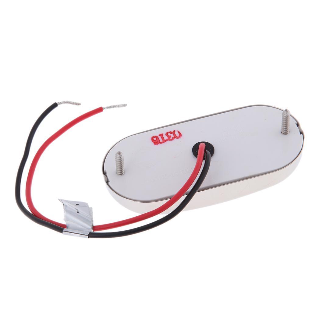 12V Marine Boat LED Oblong Oval Surface Mount Courtesy Light - Cool White