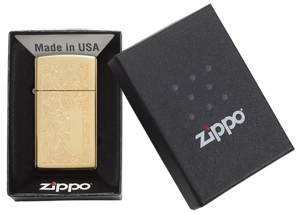 Bật Lửa Zippo Venetian Slim Brass