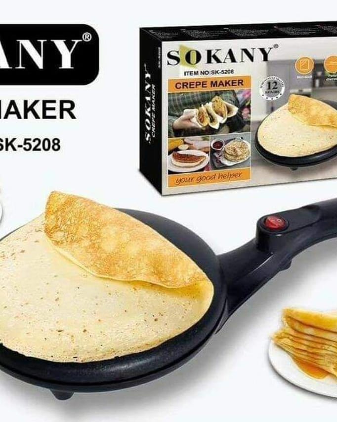 Máy Làm Bánh Crepe Sokany 5208- Hàng Chính Hãng- Giao Màu Ngẫu Nhiên