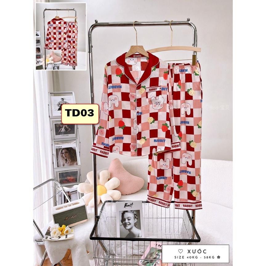 BỘ PYJMA LỤA XƯỚC SHORTS, TAY DÀI, TAY NGẮN.