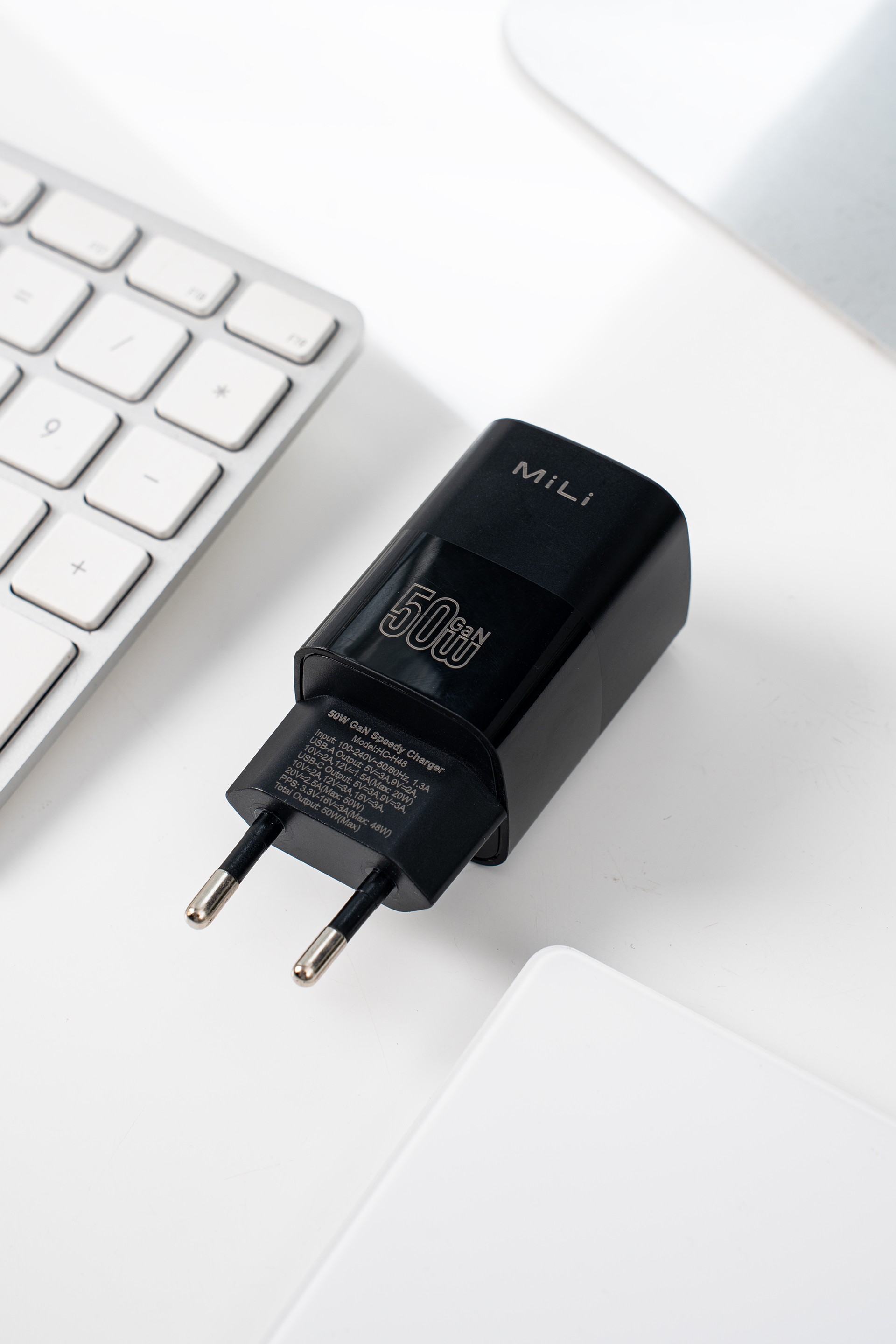 Sạc PD 50W GaN MiLi - HC-H48BK - cốc sạc nhanh chính hãng 1A1C - Hàng chính hãng