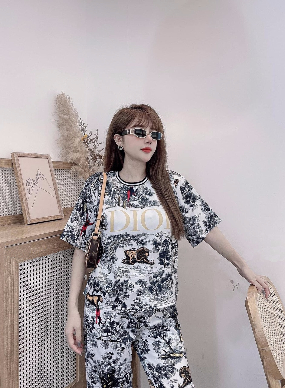 Đồ bộ thun lạnh form rộng họa tiết in 3D MS049