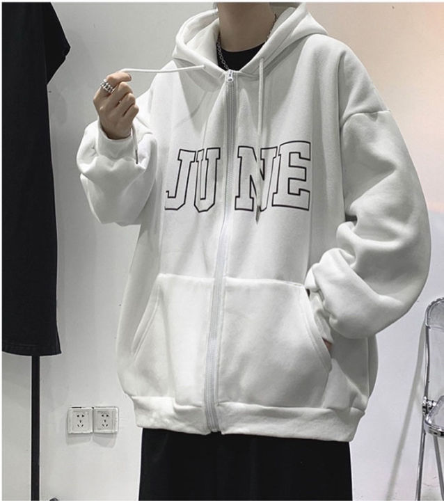 Áo Khoác Jacket Hoodie Zip Nỉ Thu Đông Nam Nữ JUNE Unisex Form Rộng