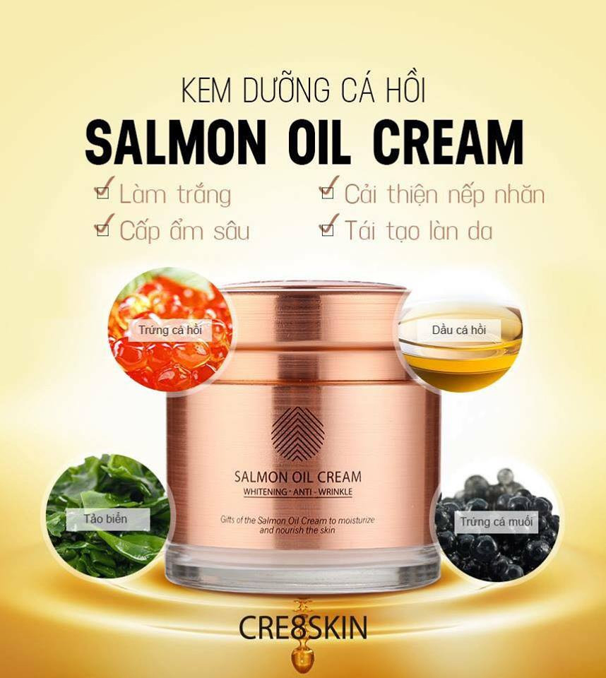 Kem Dưỡng Trắng Da Chiết Xuất Cá Hồi Salmon Oil Cream Cre8Skin 80g